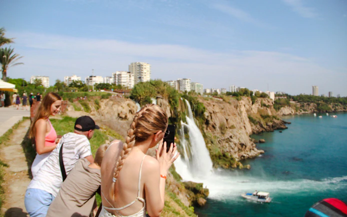 Antalya: Lara Beach & Duden Waterfalls Boat Trip with Lunch & Soft Drinks