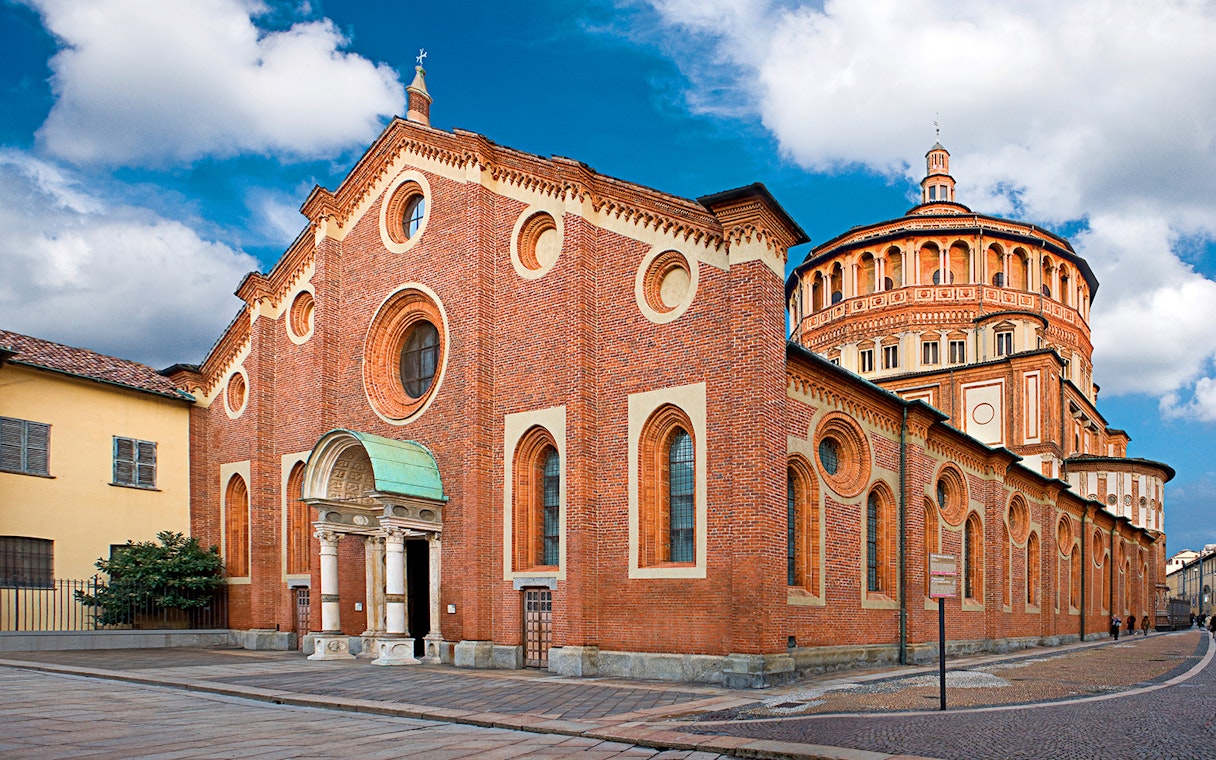 Santa Maria delle Grazie church in Milan, part of the hop-on hop-off tour.