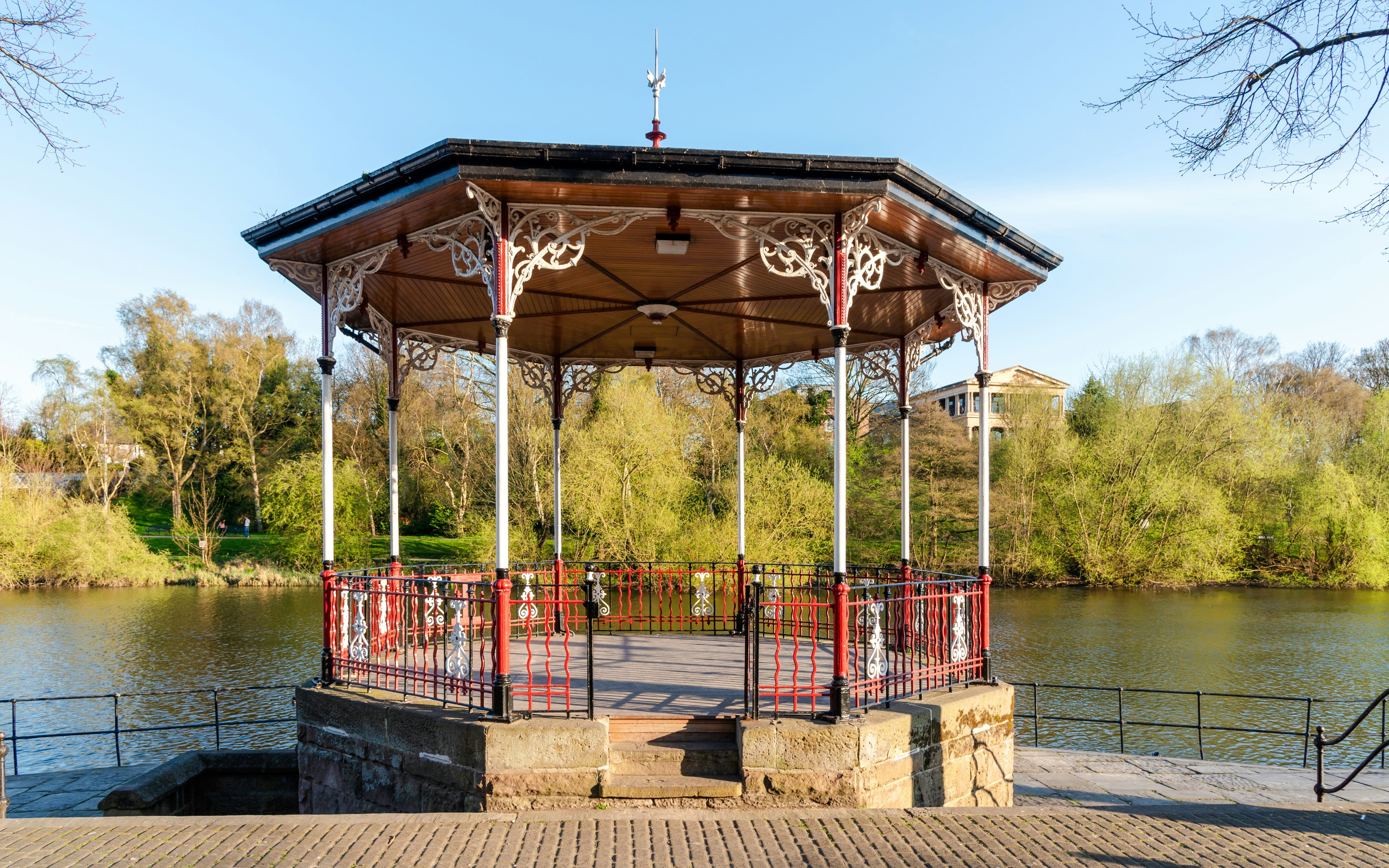 View down River Dee from bandstand at Chester