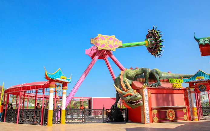 Dragon-themed ride at Al Montazah Parks, Island of Legends Amusement Park.