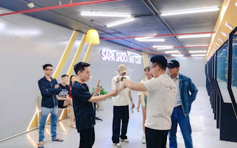 Group at SAPA Shooting Club with instructors in Sa Pa.