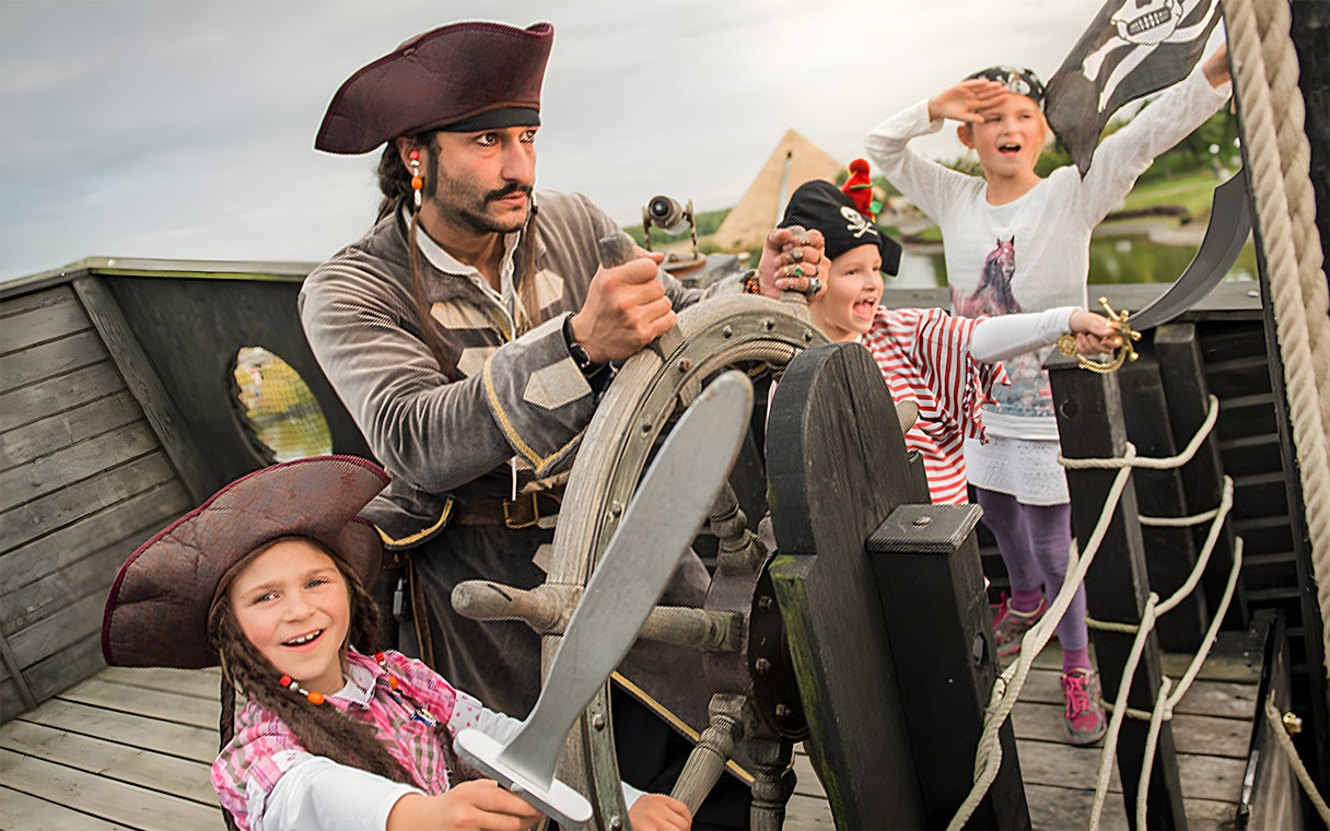 Pirate-themed family adventure at Belantis Adventure Park, Leipzig.