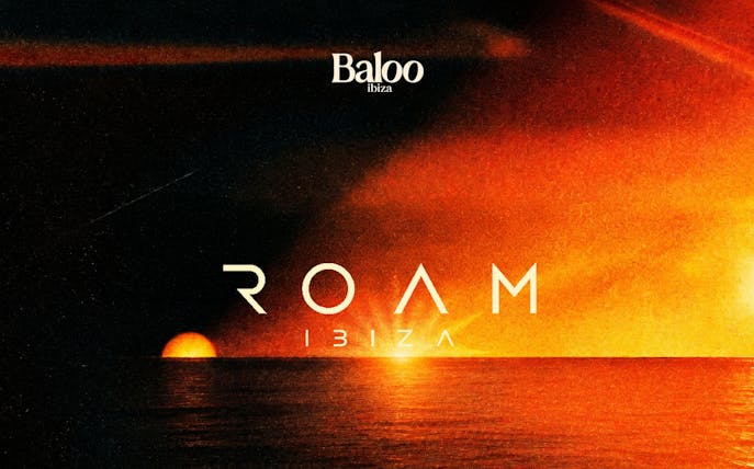 Roam party at Baloo Ibiza with sunset background on Wednesdays.
