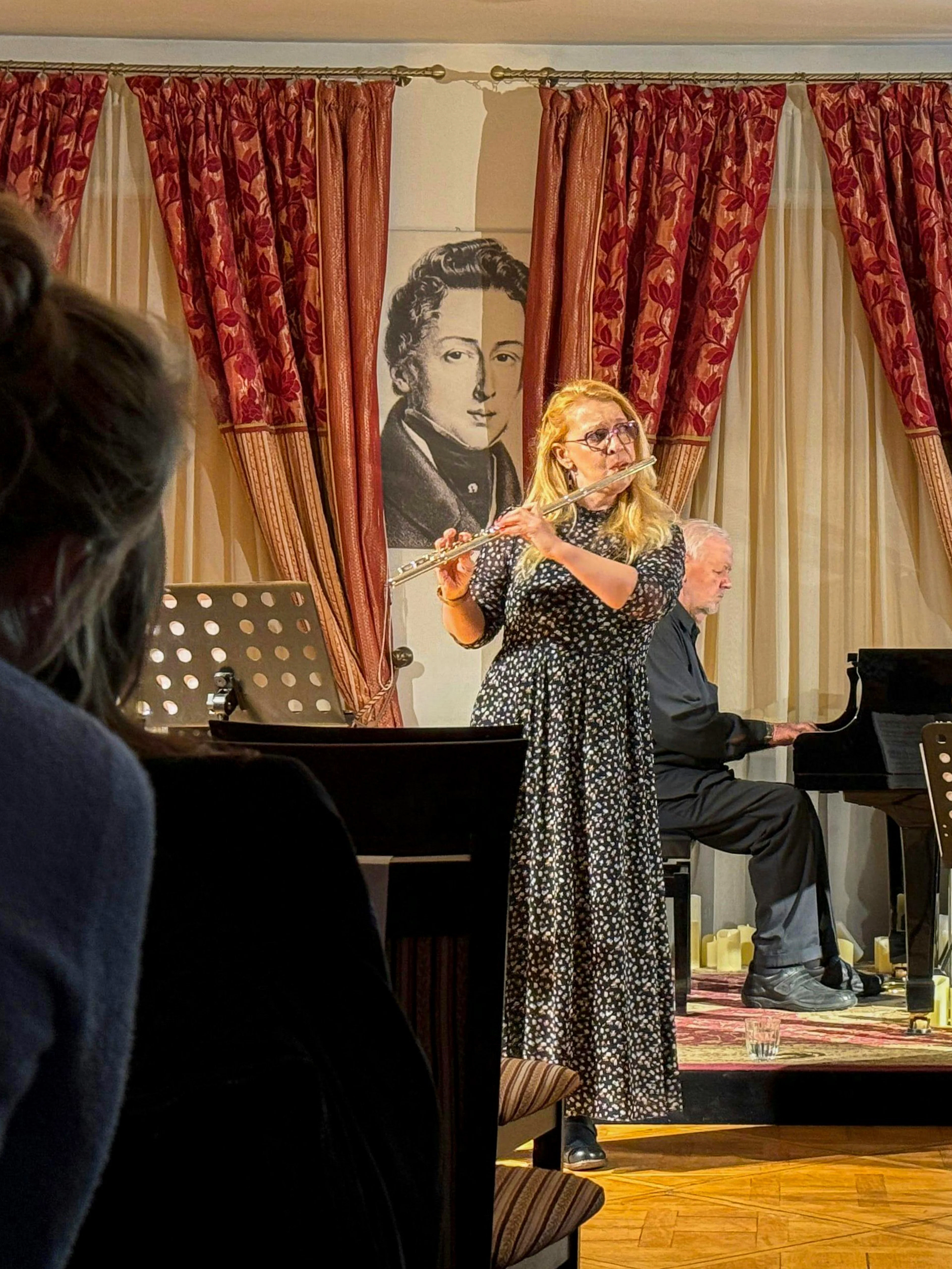 Musicians performing Jewish style klezmer music at a concert in Krakow.