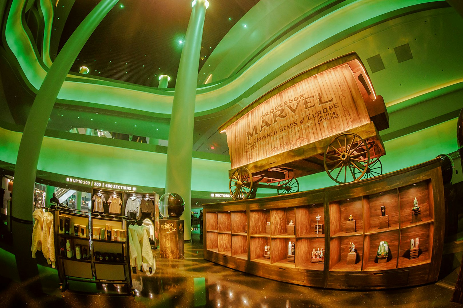 Professor Marvel's wagon display at Wizard of Oz show, Sphere.