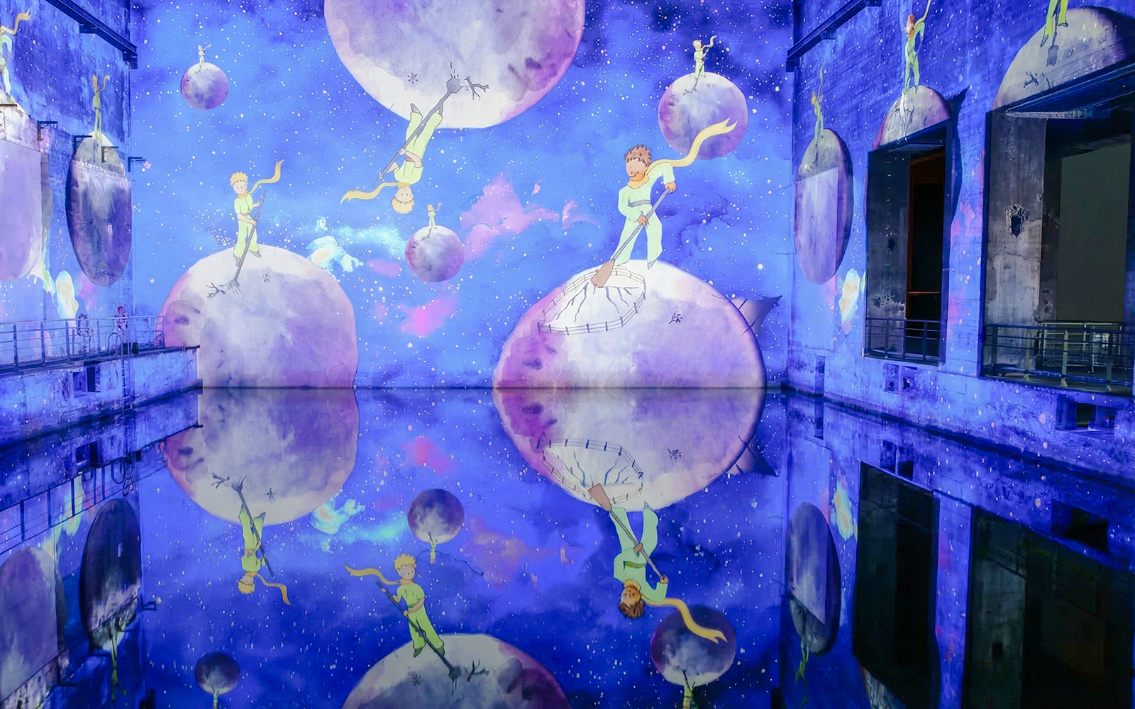 The Little Prince projections at Bassins des Lumières, Bordeaux.
