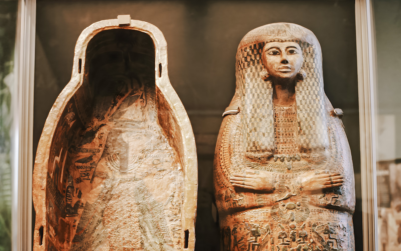 Ancient Egyptian sarcophagus exhibit at Smithsonian National Museum of Natural History.