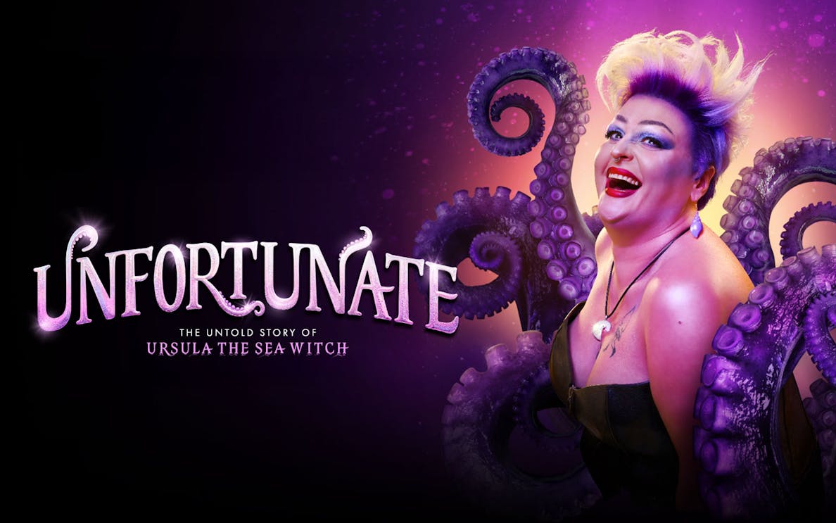 Unfortunate: The Untold Story of Ursula the Sea Witch Westend Show poster with character and tentacles.