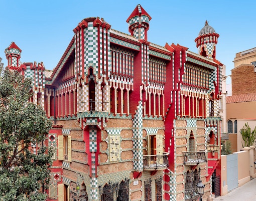 Casa Vicens in Barcelona, showcasing colorful tiles and unique architectural design.
