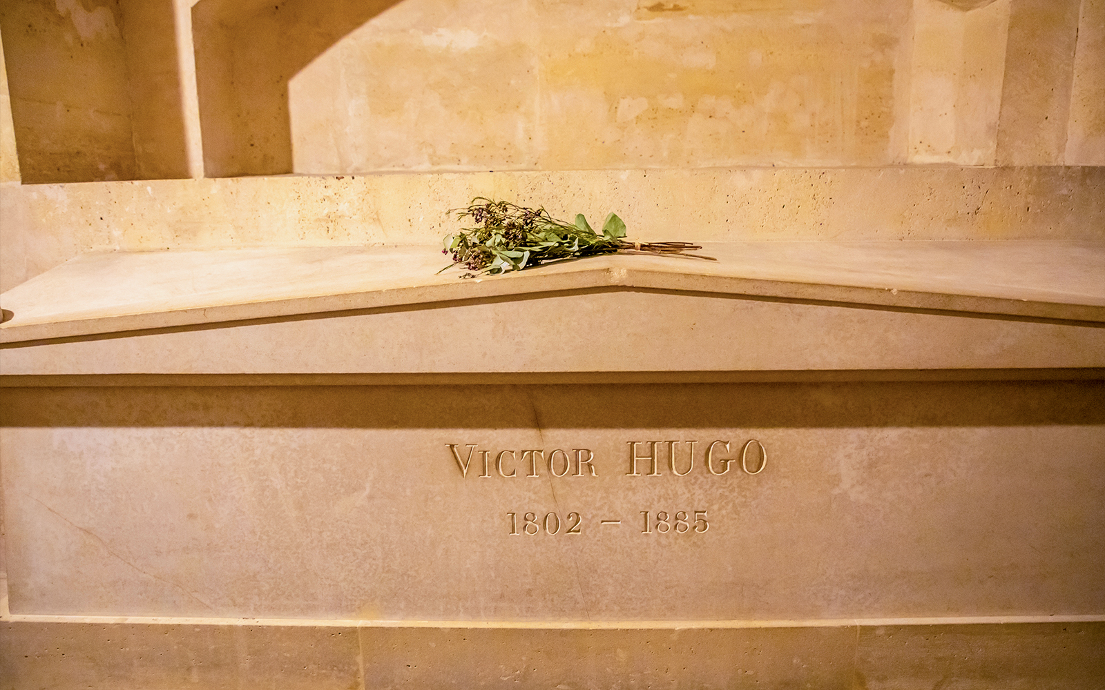 Victor Hugo's tomb inside the Pantheon, Paris.