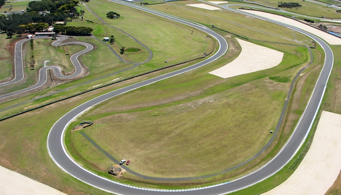 Aerial view of Grand Prix circuit on Phillip Island