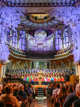 Choir performing at Palau de la Música Catalana, Barcelona.