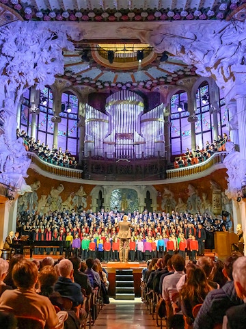 Choir performing at Palau de la Música Catalana, Barcelona.