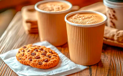 Choco cookies and coffee served during Northern Lights Chase Tour.