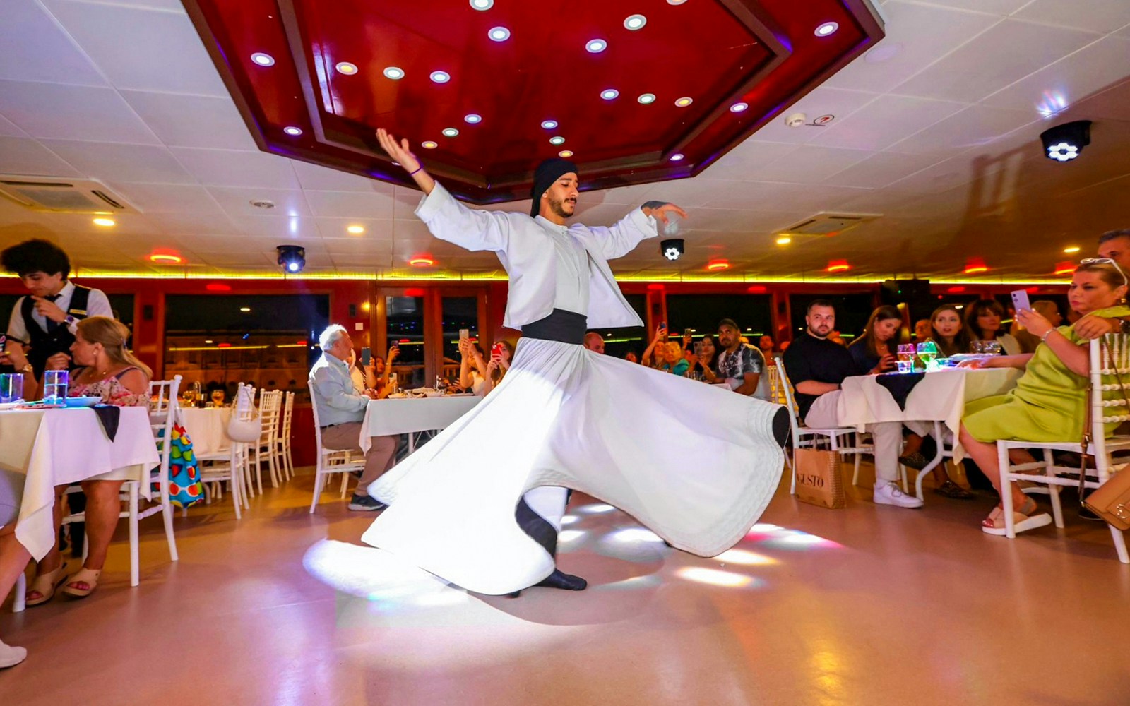 View of the entertainment shows inside the Bosphorus Dinner Cruise