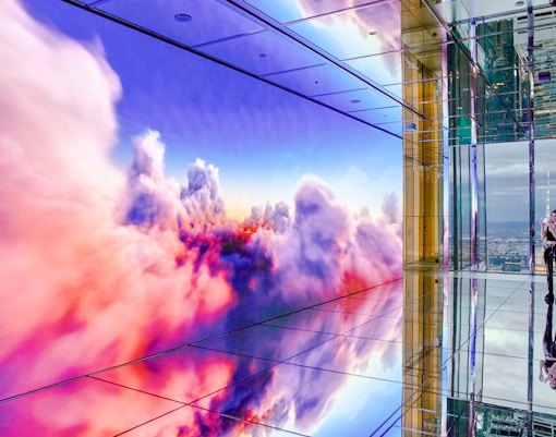 SUMMIT One Vanderbilt observation deck interior, New York City, featuring panoramic views.