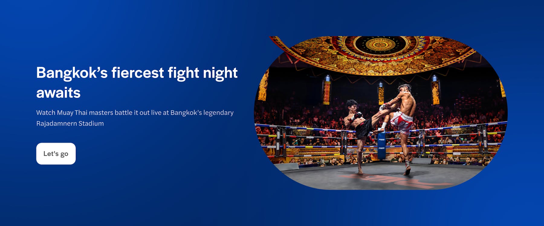 Muay Thai fighters competing at Rajadamnern Boxing Stadium, Bangkok.