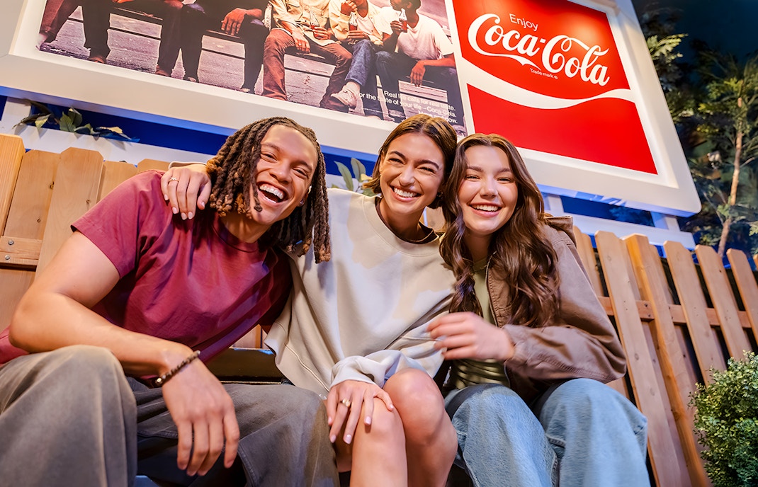 Friends enjoying time at World of Coca-Cola Museum, Atlanta.
