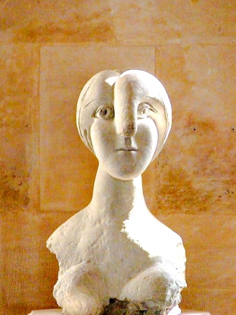 Bust sculpture inside Picasso Museum, Paris, France.