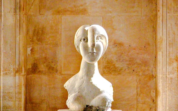 Bust sculpture inside Picasso Museum, Paris, France.