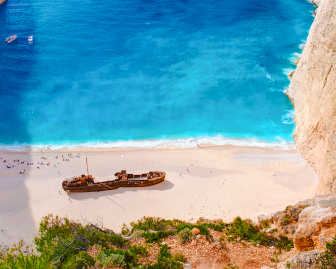 Zakynthos Shipwreck Beach with Blue Caves Land & Sea Tour