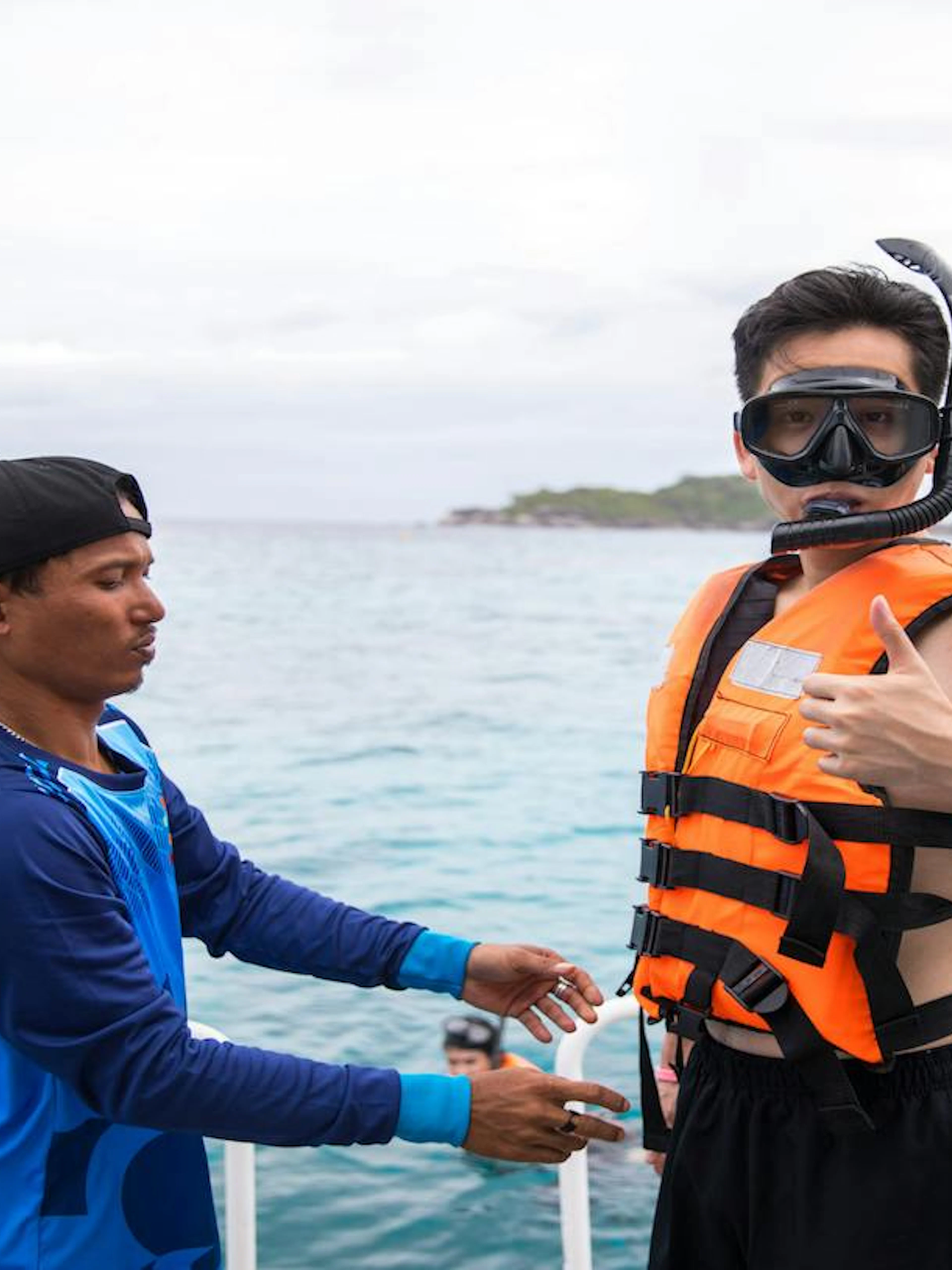Snorkeler preparing for Similan Islands day trip by speedboat from Phuket.