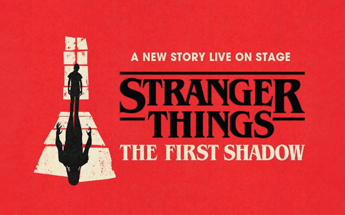 Stranger Things: The First Shadow stage show poster with silhouette and shadow