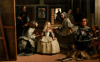Las Meninas painting at Prado Museum, featuring a young girl surrounded by attendants.