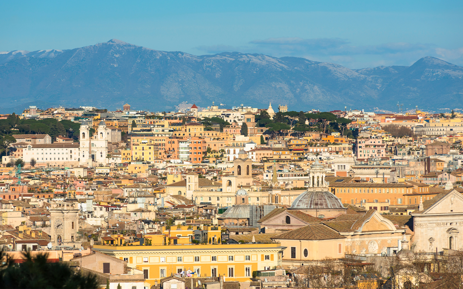 Rome city skyline from Gianicolo Hill