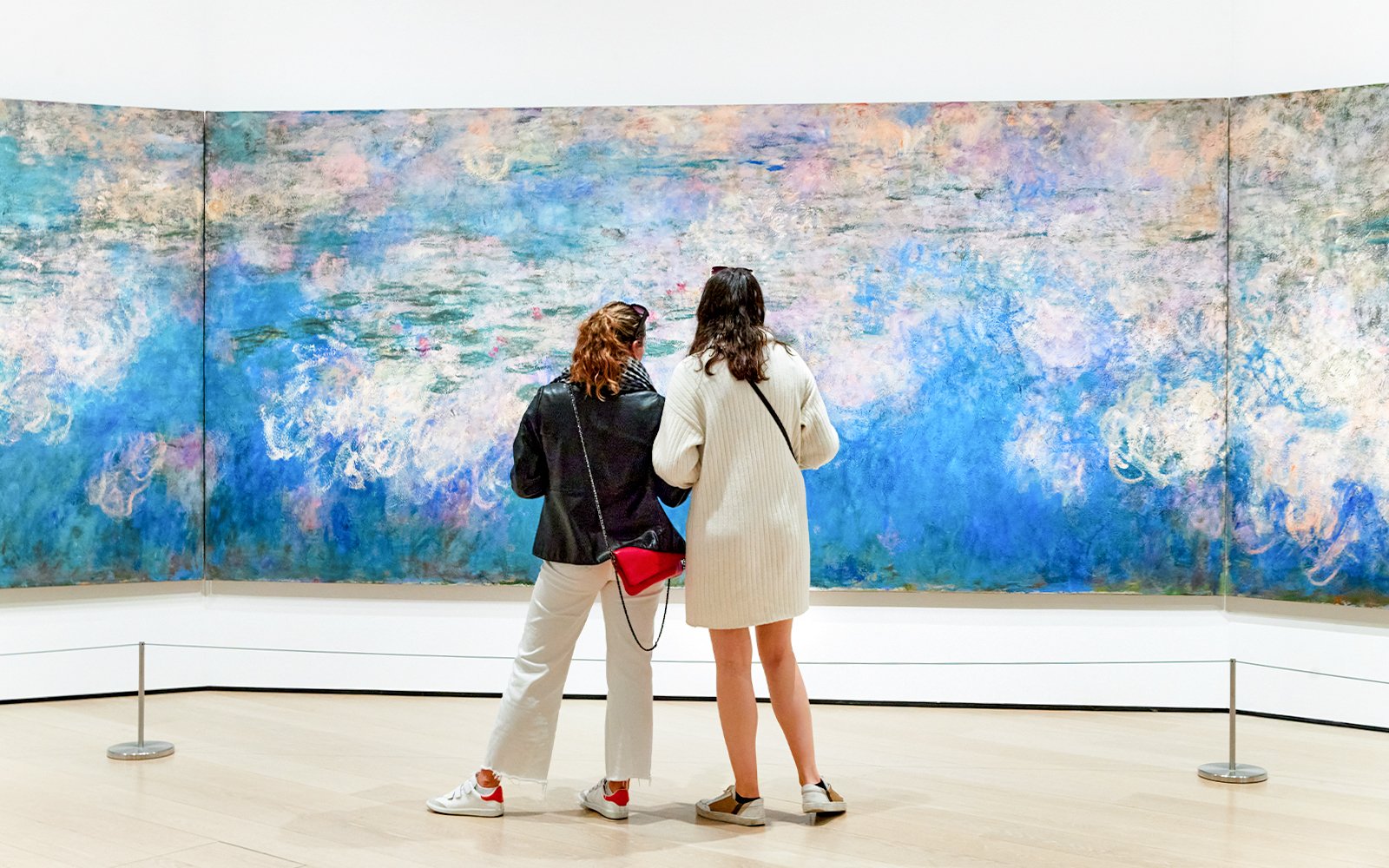 Water Lilies by Claude Monet at The Museum of Modern Art, showcasing vibrant aquatic plants.