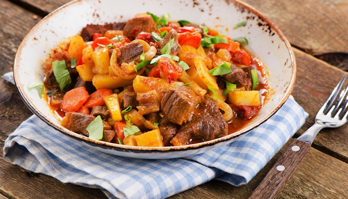 Beef stew with seasonal irish vegetables