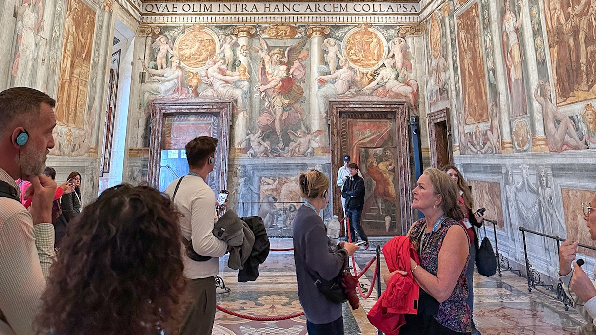 visitors inside Castel Sant'Angelo