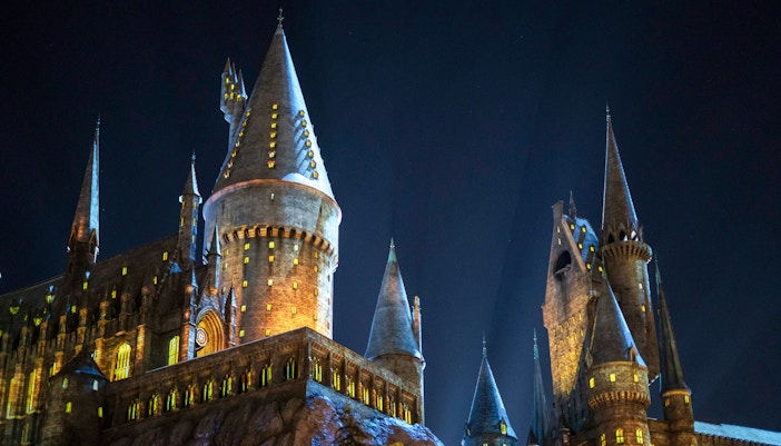 Hogwarts Castle at Universal Studios Hollywood, showcasing iconic Harry Potter architecture.