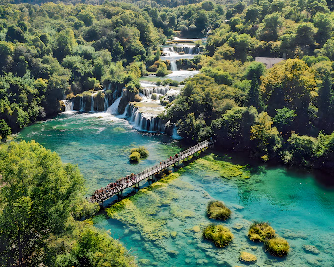 From Split: Full-Day Guided Trip to Krka National Park with Boat Ride & Wine Tasting