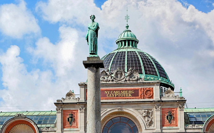 Dome and statue at New Carlsberg Glyptotek Museum, Copenhagen.