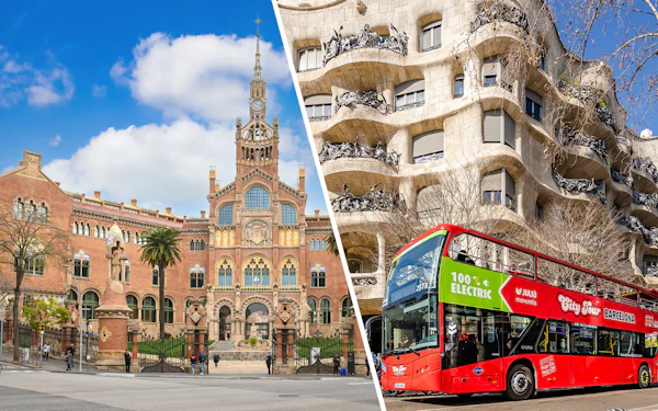 Combo: Barcelona Hop-on Hop-off Bus Tour + Skip-the-Line Recinte Modernista de Sant Pau Tickets