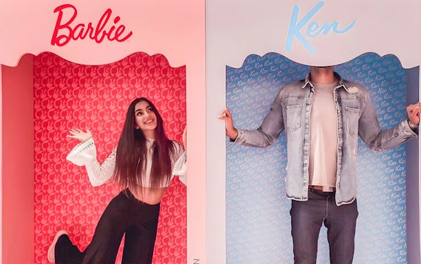 Barbie and Ken photo booth at Be Happy Museum in Zakopane.