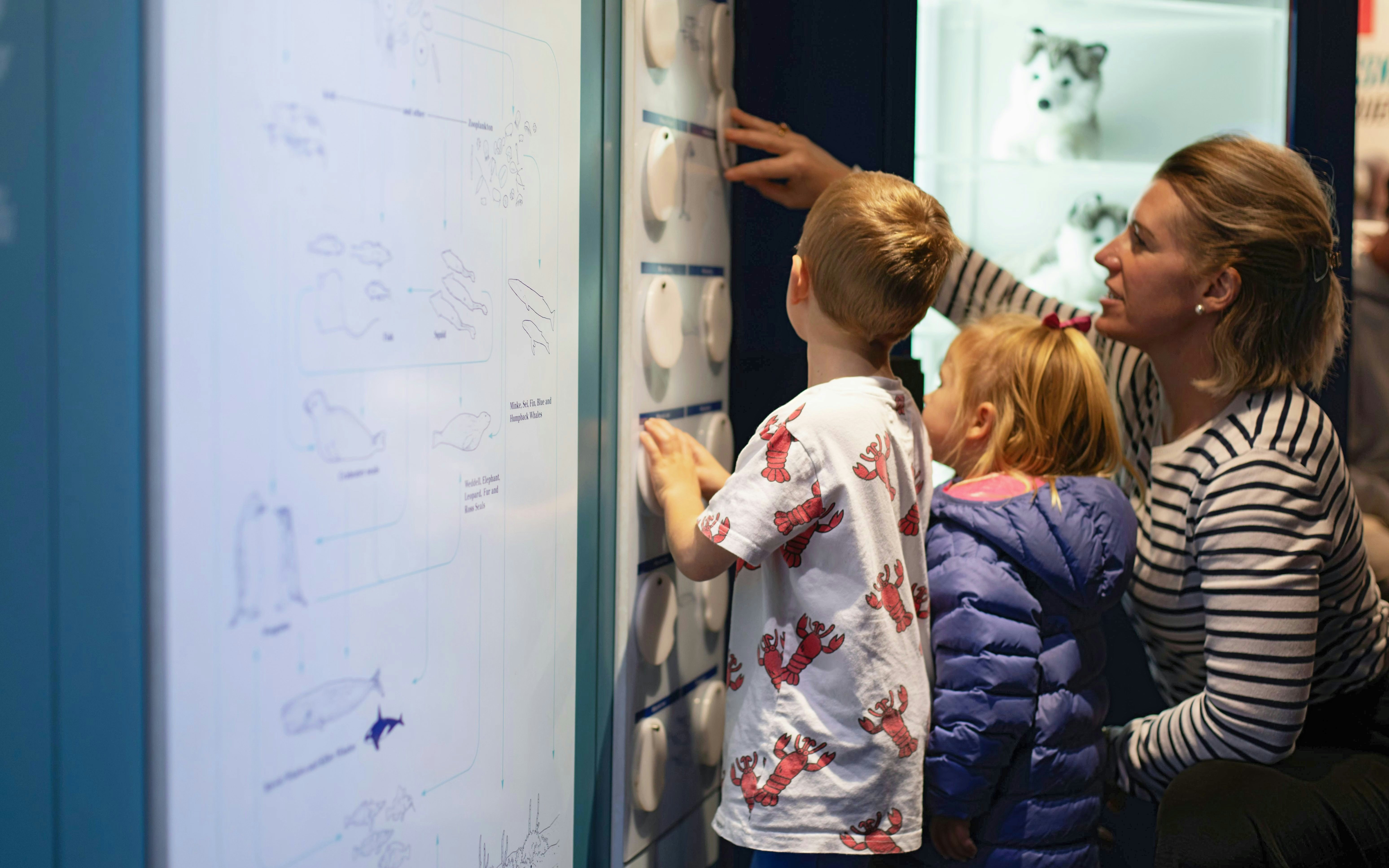 Children interacting with an exhibit at the International Antarctic Centre, Christchurch.