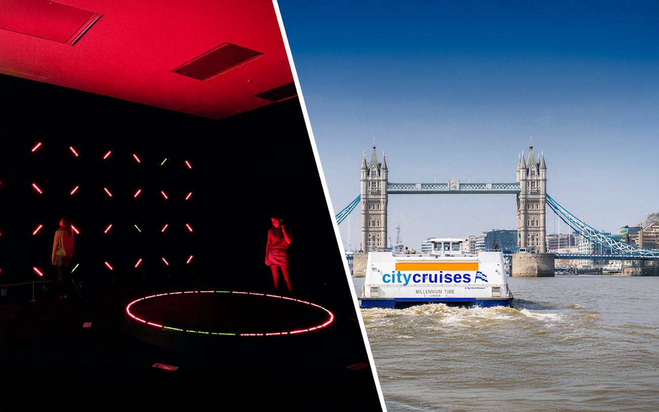 Electric Dreams Exhibition at Tate Modern and Thames sightseeing cruise near Tower Bridge.