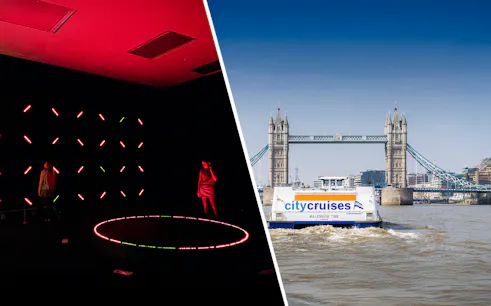 Electric Dreams Exhibition at Tate Modern and Thames sightseeing cruise near Tower Bridge.
