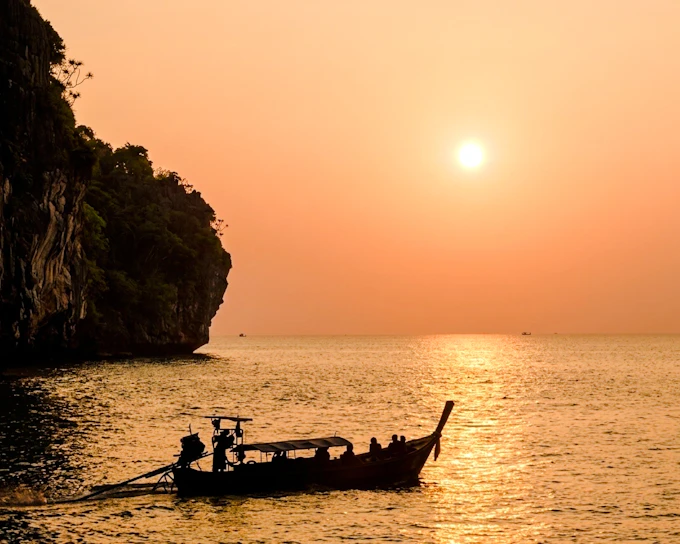 Krabi Sunset Long-Tail Boat to Khao Khanap Nam Cave and Night Market Food Tasting Tour