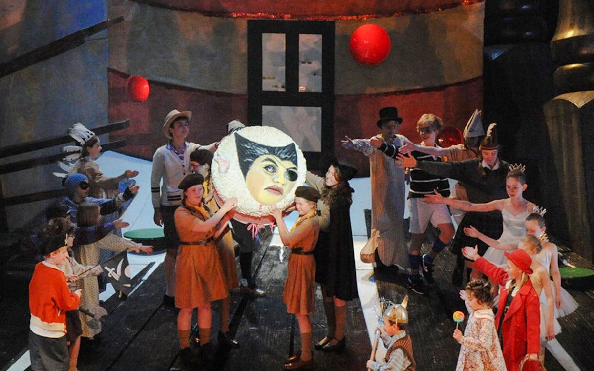 Children performing Hansel and Gretel on stage in Sydney theater.