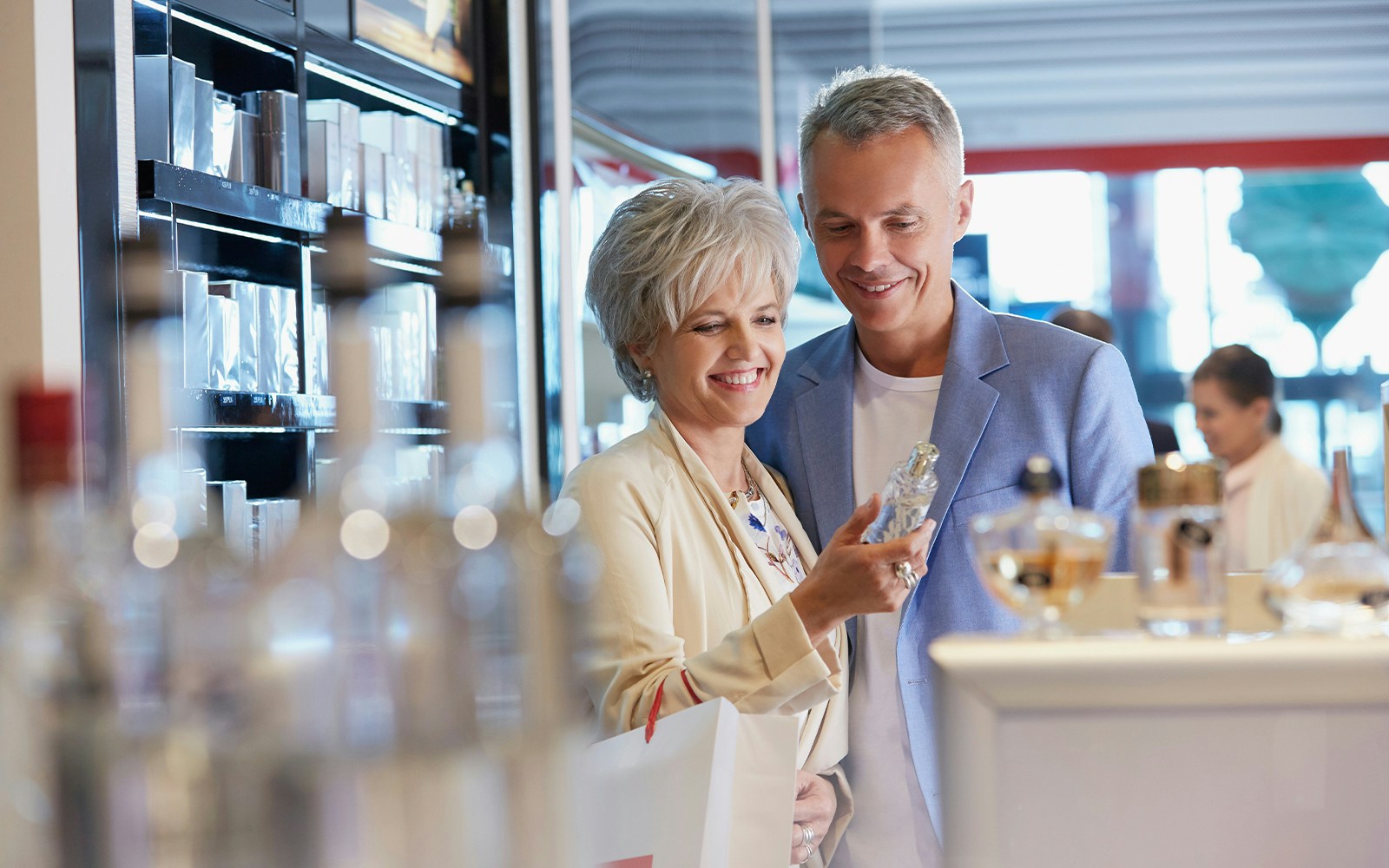 Couple shopping for perfume