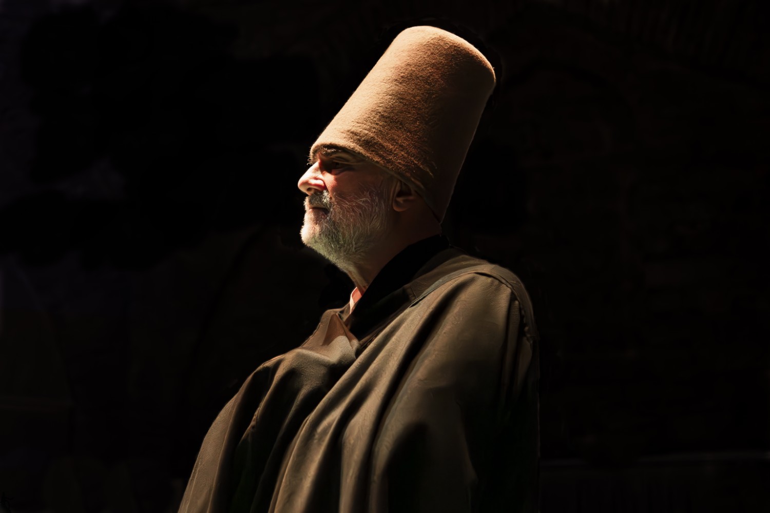 Whirling dervishes performing at Hodjapasha Cultural Center in Istanbul.