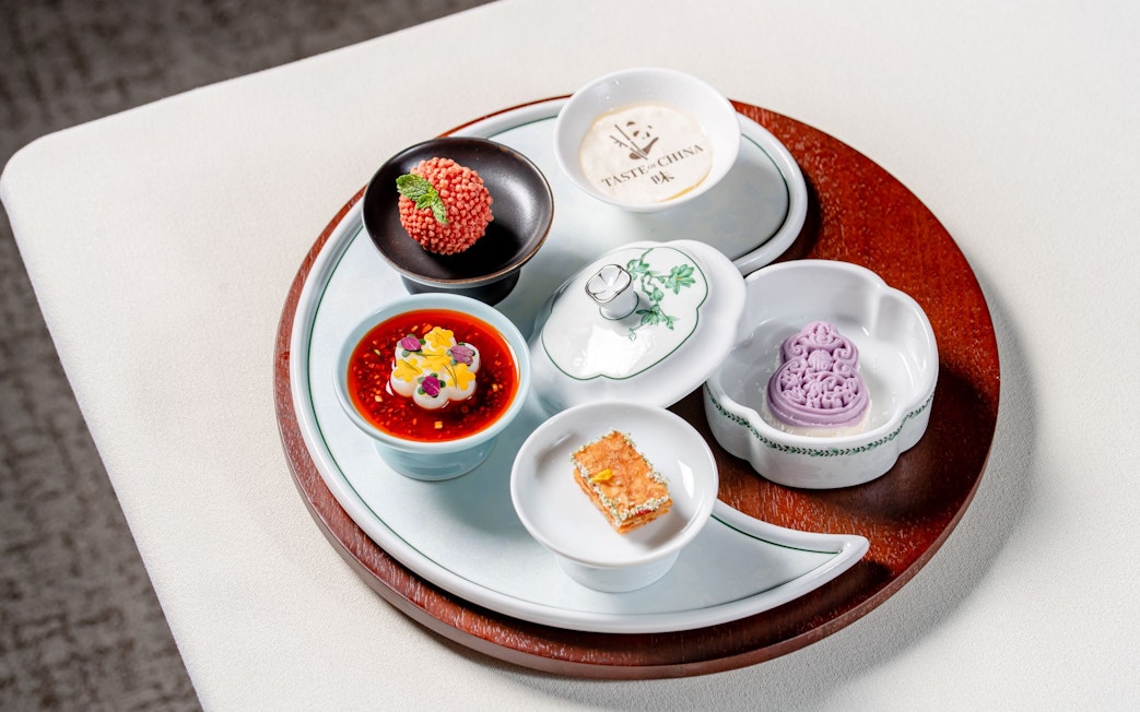 Miniature Chinese dessert set at Taste of China Immersive Restaurant, Shanghai.