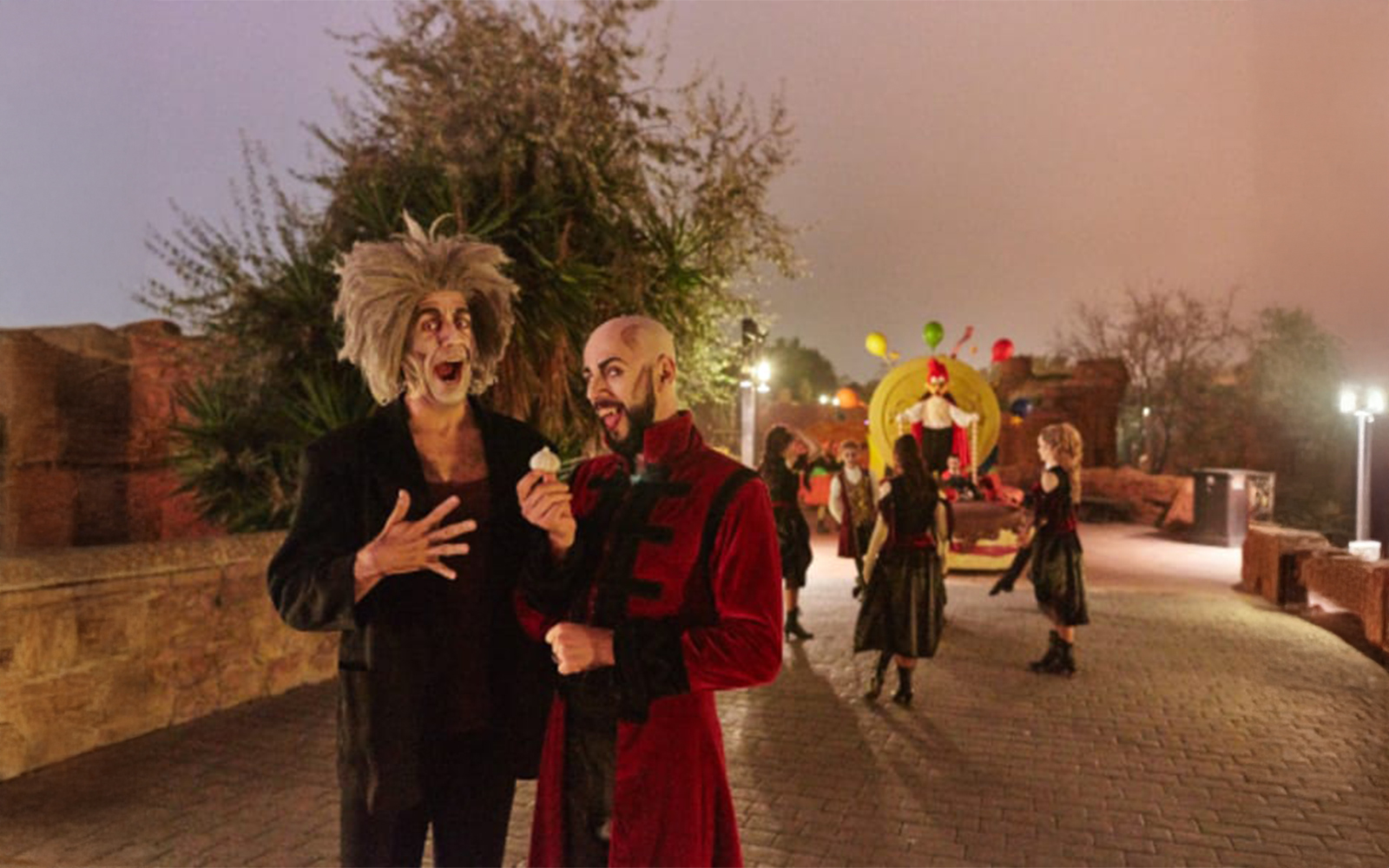Spooky lights, costumed guests at Port Aventura Halloween