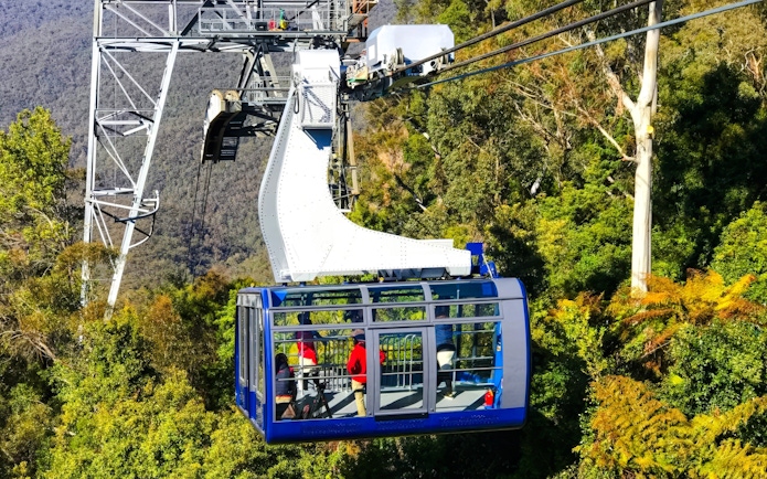 Cable car over Blue Mountains forest on Half Day Tour.