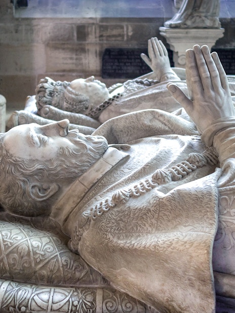 Tomb effigies inside Basilica of Saint-Denis, France.