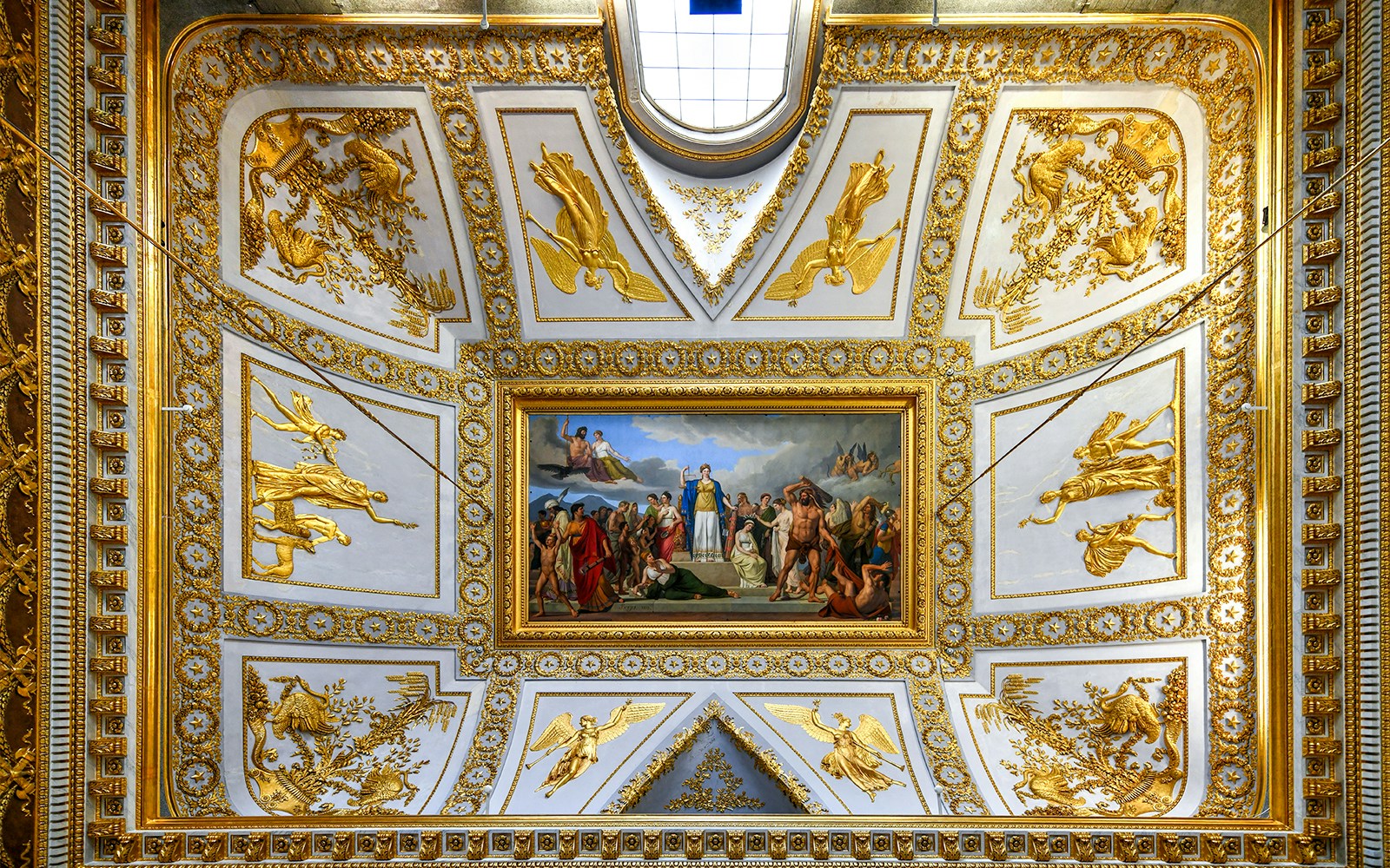 ceiling artwork at royal palace of caserta