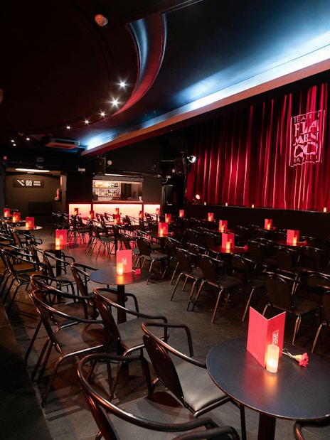 Teatro Flamenco Madrid interior with red seating and stage.